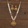 Antique Moti Pendant Set With Matte Gold Plating