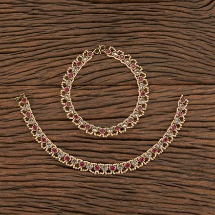 Antique Moti Payal With Mehndi Plating