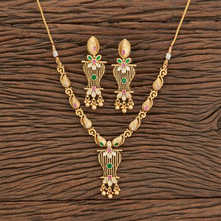 Antique Classic Necklace With Matte Gold Plating