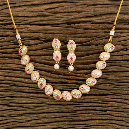 Antique Meenakari Necklace With Gold Plating