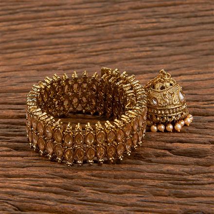 Antique Adjustable Bracelet With Mehndi Plating