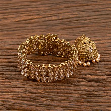 Antique Adjustable Bracelet With Mehndi Plating