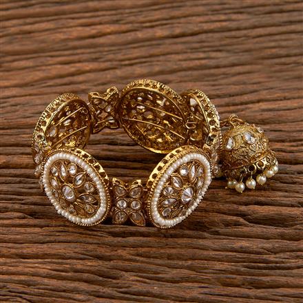 Antique Adjustable Bracelet With Mehndi Plating