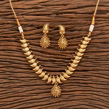 Antique Classic Necklace With Matte Gold Plating