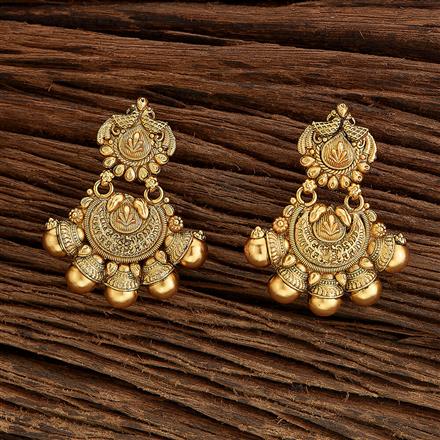 Antique Peacock Earring With Matte Gold Plating