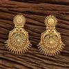 Antique Peacock Earring With Matte Gold Plating