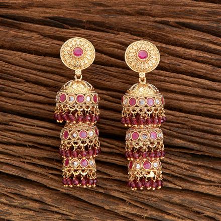 Antique Triple Jhumki With Gold Plating