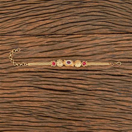 Antique Adjustable Bracelet With Matte Gold Plating