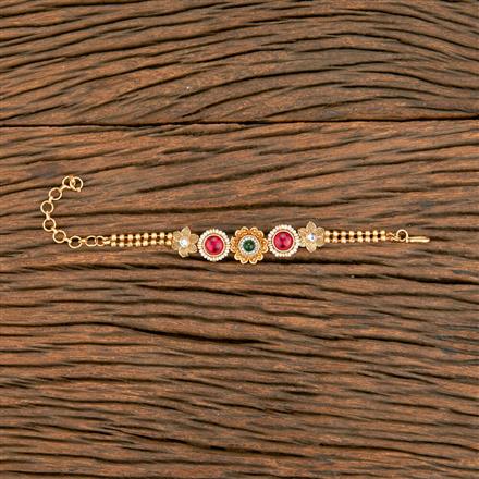 Antique Adjustable Bracelet With Matte Gold Plating