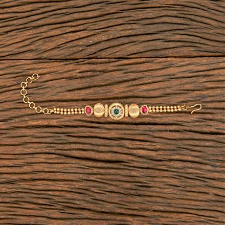 Antique Adjustable Bracelet With Matte Gold Plating