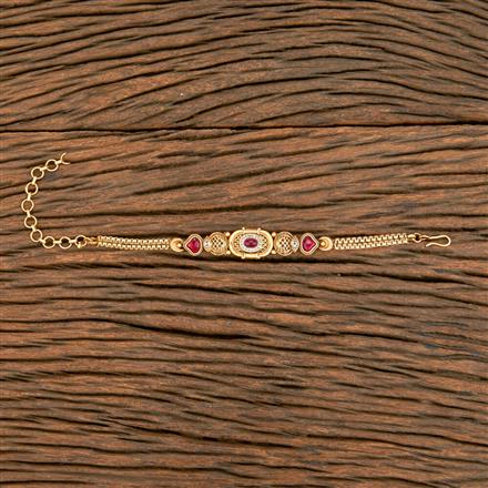 Antique Adjustable Bracelet With Matte Gold Plating
