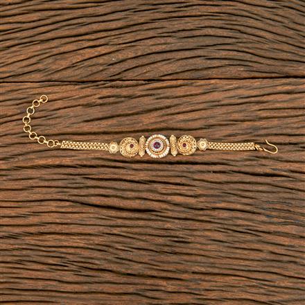 Antique Adjustable Bracelet With Matte Gold Plating