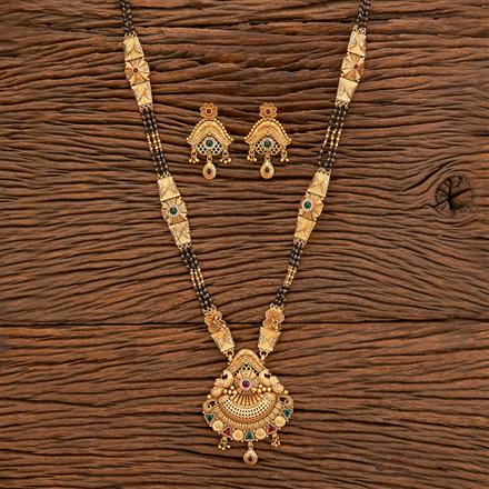 Antique Classic Mangalsutra With Matte Gold Plating