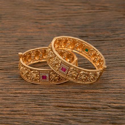 Antique Openable Bangles With Matte Gold Plating