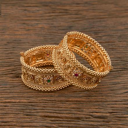 Antique Openable Bangles With Matte Gold Plating