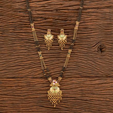 Antique Meenakari Mangalsutra With Matte Gold Plating