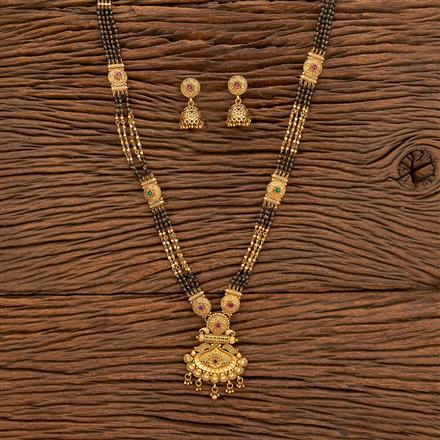 Antique Classic Mangalsutra With Matte Gold Plating