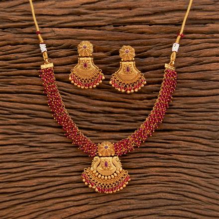 Antique Classic Necklace With Matte Gold Plating