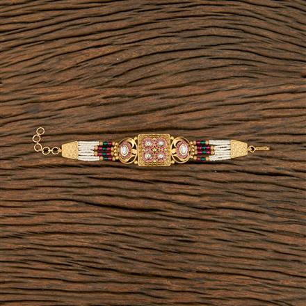 Antique Pearl Bracelet With Matte Gold Plating