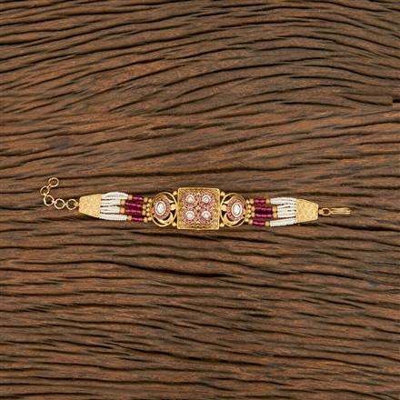 Antique Pearl Bracelet With Matte Gold Plating