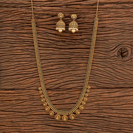 Antique Temple Necklace With Matte Gold Plating
