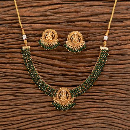 Antique South Indian Necklace With Matte Gold Plating