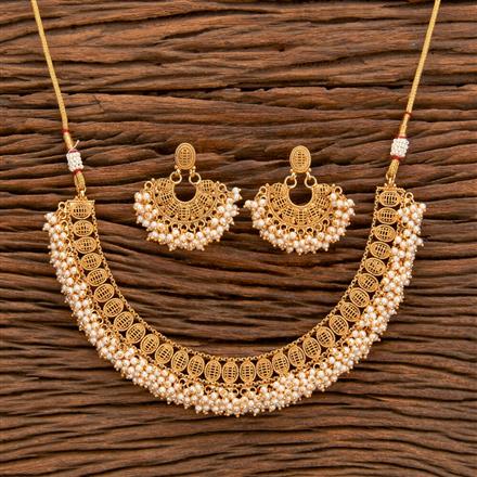 Antique Moti Necklace With Gold Plating
