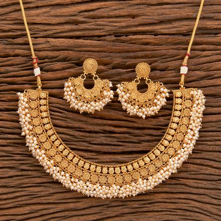 Antique Pearl Necklace With Gold Plating