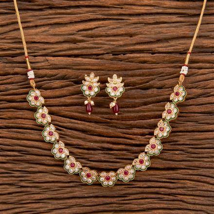 Antique Meenakari Necklace With Gold Plating