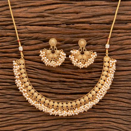 Antique Pearl Necklace With Gold Plating