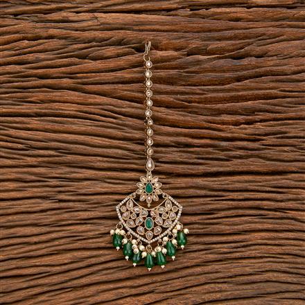 Antique Pearl Tikka With Mehndi Plating