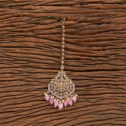 Antique Pearl Tikka With Mehndi Plating