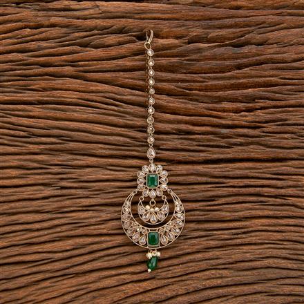 Antique Moti Tikka With Mehndi Plating