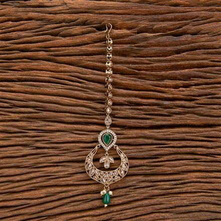 Antique Moti Tikka With Mehndi Plating