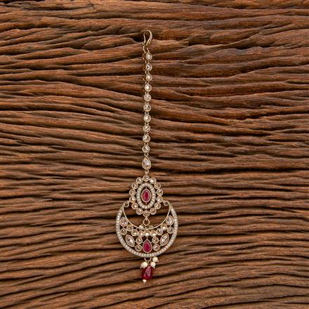 Antique Moti Tikka With Mehndi Plating