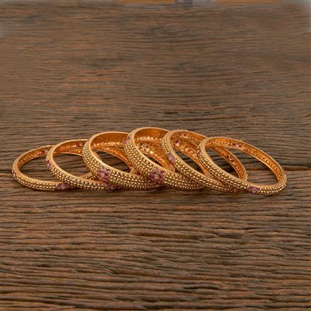 Antique Classic Bangles With Matte Gold Plating