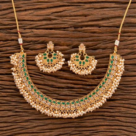 Antique Moti Necklace With Gold Plating