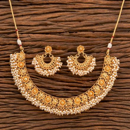 Antique Pearl Necklace With Gold Plating