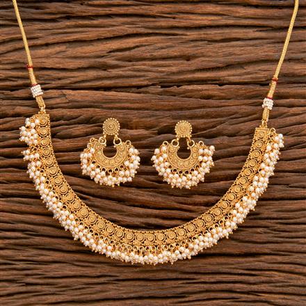 Antique Pearl Necklace With Gold Plating