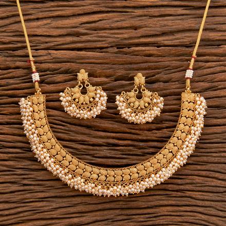 Antique Moti Necklace With Gold Plating