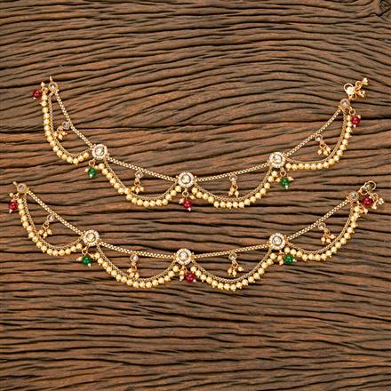 Antique Pearl Payal With Gold Plating