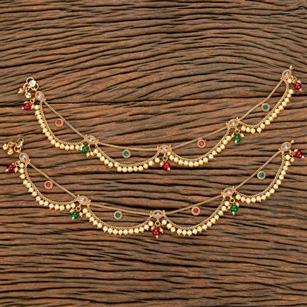 Antique Moti Payal With Gold Plating