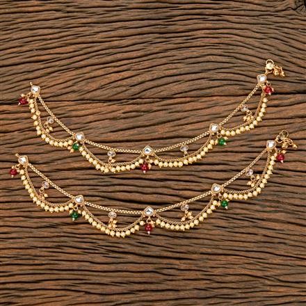 Antique Pearl Payal With Gold Plating