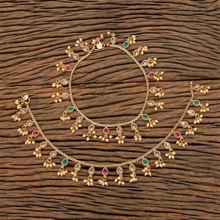 Antique Moti Payal With Gold Plating