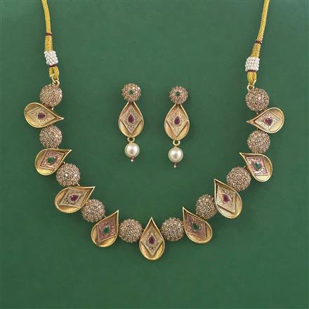 Antique Meenakari Necklace With Gold Plating