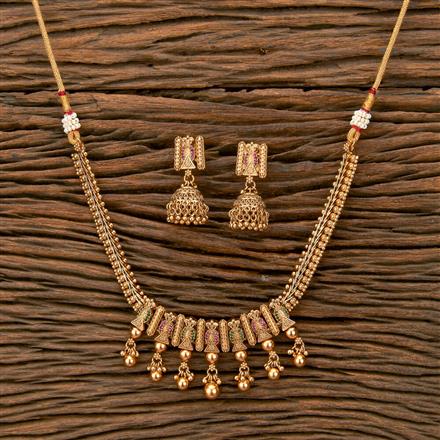 Antique Classic Necklace With Matte Gold Plating