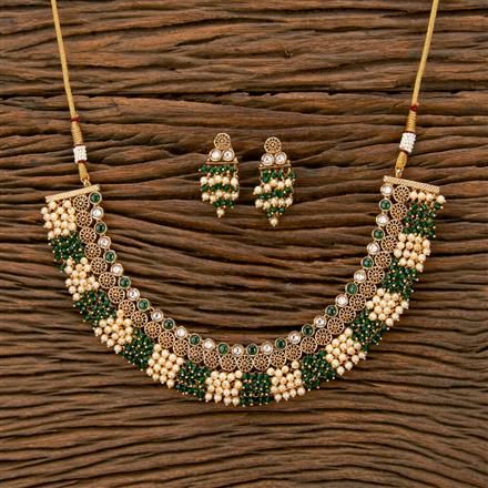 Antique Moti Necklace With Gold Plating