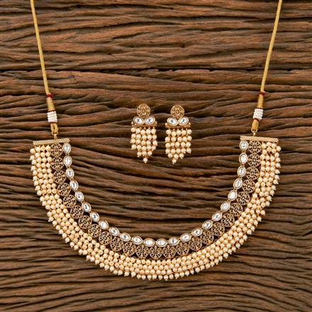 Antique Pearl Necklace With Gold Plating