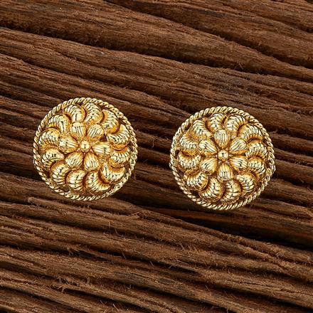 Antique Plain Gold Earring With Gold Plating