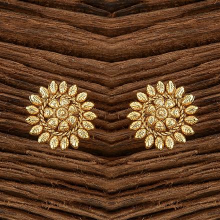 Antique Plain Gold Earring With Gold Plating